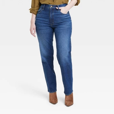 Women's High-Rise 90's Straight Jeans - Universal Thread™ Dark Wash 3 Women's High-Rise 90's Straight Jeans - Universal Thread™ Dark Wash - Image 3