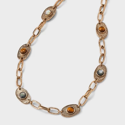 Eye Chainlink Station Necklace - Universal Thread™ Gold 4 Eye Chainlink Station Necklace - Universal Thread™ Gold - Image 4