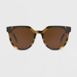 Women's Tortoise Shell Print Angular Square Sunglasses - Universal Thread™ Brown