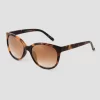 Women's Tortoise Shell Print Glossy Plastic Cateye Sunglasses - Universal Thread™ Brown