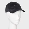 Faux Suede With Stud Detail Baseball Hat - Universal Thread™ Black