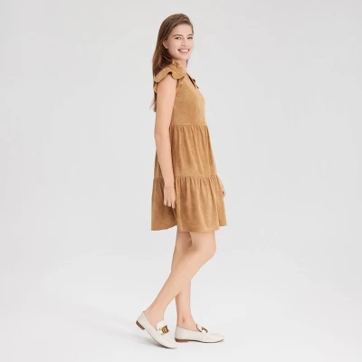 Women's Faux Suede Flutter Short Sleeve Mini Tunic Dress - Universal Thread™ 2 Women's Faux Suede Flutter Short Sleeve Mini Tunic Dress - Universal Thread™ - Image 2