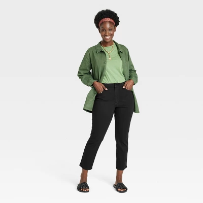 Women's High-Rise Slim Straight Jeans - Universal Thread™ Black 5 Women's High-Rise Slim Straight Jeans - Universal Thread™ Black - Image 5