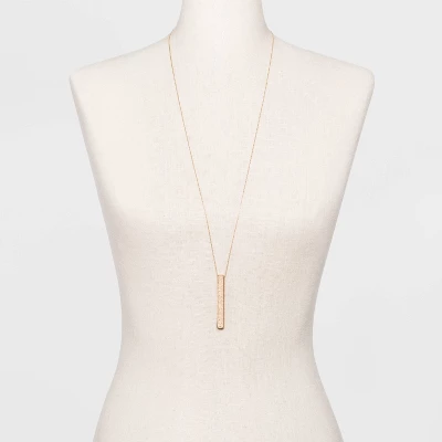 Hammered Bar Pendant Necklace - Universal Thread™ Antique Gold 1 Hammered Bar Pendant Necklace - Universal Thread™ Antique Gold