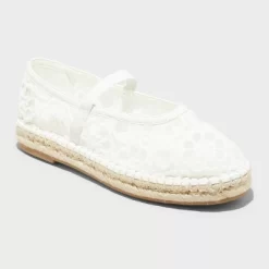 Women's Celia Floral Lace Mary Jane Espadrille Flat With Memory Foam Insole - Universal Thread™ White -Universal Thread Shop GUEST 208db7a1 ba2b 42fe ab32 7ba4a6965763