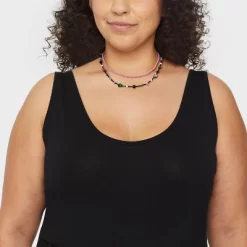 Semi-Precious Onyx Lepidolite Malachite Beaded Necklace Set 2pc - Universal Thread™