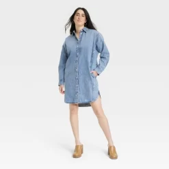 Women's Long Sleeve Denim Mini Shirtdress - Universal Thread™ Blue 6 Women's Long Sleeve Denim Mini Shirtdress - Universal Thread™ Blue -Universal Thread Shop GUEST 21cfaa72 b827 468e 9342 6253a24dd036