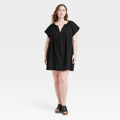Women's Short Sleeve Linen Mini Shift Dress - Universal Thread™ 3 Women's Short Sleeve Linen Mini Shift Dress - Universal Thread™ - Image 3