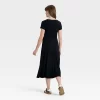 Women's Short Sleeve Knit Button-Front Midi A-Line Dress - Universal Thread™