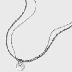 Heart Charm With Chain Necklace - Universal Thread™ Silver -Universal Thread Shop GUEST 2f3b8bf3 dc16 4349 9c32 17440206651c
