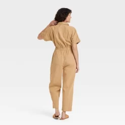 Women's Short Sleeve Button-Front Boilersuit - Universal Thread™