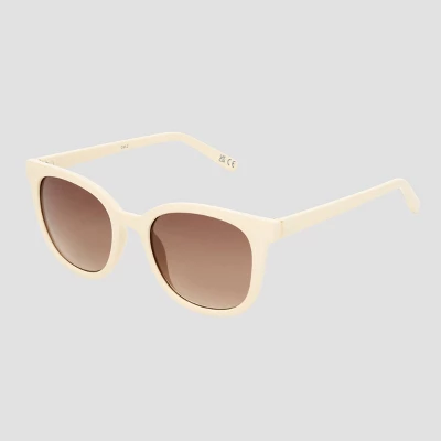 Women's Shiny Plastic Square Sunglasses With Gradient Lenses - Universal Thread™ Ivory: Scratch-Resistant, UV Protection 2 Women's Shiny Plastic Square Sunglasses With Gradient Lenses - Universal Thread™ Ivory: Scratch-Resistant, UV Protection - Image 2