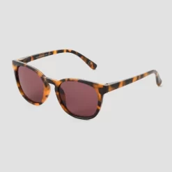 Women's Tortoise Shell Print Square Key Hole Sunglasses - Universal Thread™ Brown