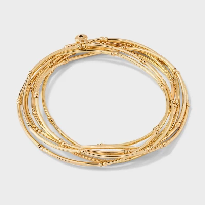 Tube Stretch Bracelet Set 7pc - Universal Thread™ Gold 3 Tube Stretch Bracelet Set 7pc - Universal Thread™ Gold - Image 3