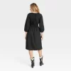 Women's Tie-Front Puff 3/4 Sleeve Midi Dress - Universal Thread™