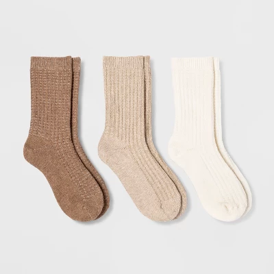 Women's 3pk Waffle Crew Socks - Universal Thread™ 4-10 2 Women's 3pk Waffle Crew Socks - Universal Thread™ 4-10 - Image 2