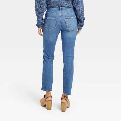 Women's High-Rise Slim Straight Jeans - Universal Thread™ Medium Wash 1 Women's High-Rise Slim Straight Jeans - Universal Thread™ Medium Wash