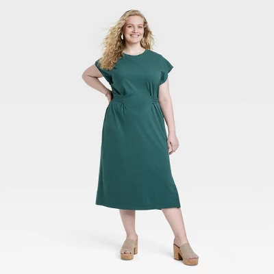 Women's Short Sleeve Knit Wrap Midi Dress - Universal Thread™ 4 Women's Short Sleeve Knit Wrap Midi Dress - Universal Thread™ - Image 4