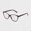 Women's Gloss Plastic Cateye Blue Light Filtering Reading Glasses - Universal Thread™ Burgundy