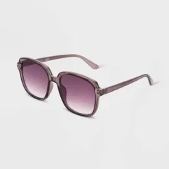Women's Shiny Plastic Square Sunglasses- Universal Thread™ Purple