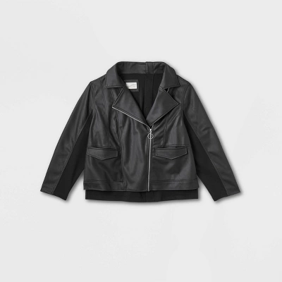 Women's Adaptive Seated Fit Moto Jacket - Universal Thread™ Black 4 Women's Adaptive Seated Fit Moto Jacket - Universal Thread™ Black - Image 4