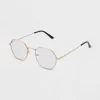 Women's Stain Metal Round Blue Light Filtering Glasses - Universal Thread™ Silver