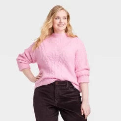 Women's Cable Mock Turtleneck Pullover Sweater - Universal Thread™ -Universal Thread Shop GUEST 52227d76 0ead 4e5f bed3 2e52b3eb678f