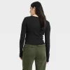 Women's Long Sleeve Shrunken Rib T-Shirt - Universal Thread™