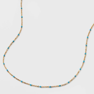 Turquioise Epoxy Beaded Necklace - Universal Thread™ Gold 3 Turquioise Epoxy Beaded Necklace - Universal Thread™ Gold - Image 3