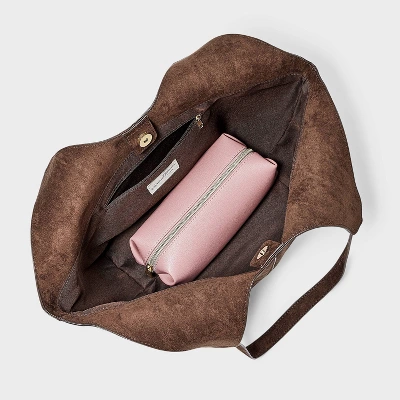 Slouchy Faux Suede Tote Handbag - Universal Thread™ 3 Slouchy Faux Suede Tote Handbag - Universal Thread™ - Image 3