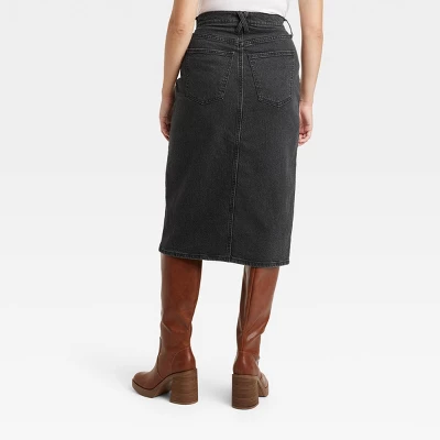 Women's High-Rise Denim Midi Skirt - Universal Thread™ 1 Women's High-Rise Denim Midi Skirt - Universal Thread™