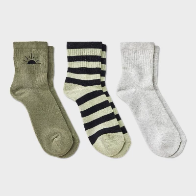 Women's Cushioned Striped 3pk Mid Crew Socks - Universal Thread™ 4-10 7 Women's Cushioned Striped 3pk Mid Crew Socks - Universal Thread™ 4-10 - Image 7