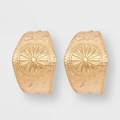 Florence Pattern Hoop Earrings - Universal Thread™ Gold -Universal Thread Shop GUEST 644f4174 d74f 44f9 b21c 1d23e453d646