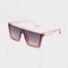 Women's Shiny Plastic Shield Sunglasses - Universal Thread™ Rose Pink