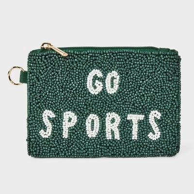 Go Sports Beaded Pouch - Universal Thread™ Green/White 5 Go Sports Beaded Pouch - Universal Thread™ Green/White - Image 5