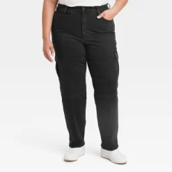 Women's High-Rise 90's Straight Cargo Jeans - Universal Thread™ Black -Universal Thread Shop GUEST 6a176c06 f0a3 4f5c 89bb dfd5ac3afcb6
