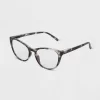 Women's Tortoise Print Gloss Plastic Cateye Blue Light Filtering Glasses - Universal Thread™ Brown