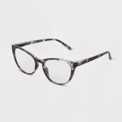 Women's Tortoise Print Gloss Plastic Cateye Blue Light Filtering Glasses - Universal Thread™ Brown