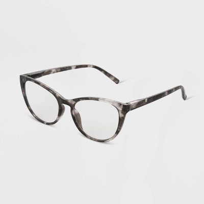 Women's Tortoise Print Gloss Plastic Cateye Blue Light Filtering Glasses - Universal Thread™ Brown 1 Women's Tortoise Print Gloss Plastic Cateye Blue Light Filtering Glasses - Universal Thread™ Brown