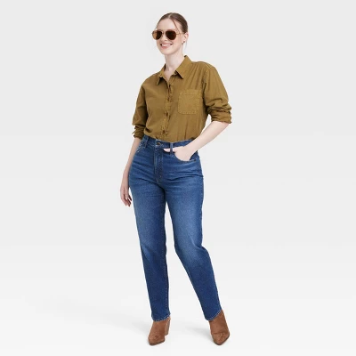 Women's High-Rise 90's Straight Jeans - Universal Thread™ Dark Wash 5 Women's High-Rise 90's Straight Jeans - Universal Thread™ Dark Wash - Image 5