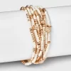 Heart Beaded Bracelet Set 7pc - Universal Thread™ Ivory: Pull-On Stretch Bracelets, Glass & Acrylic, Heart Shape, 2.2" Length