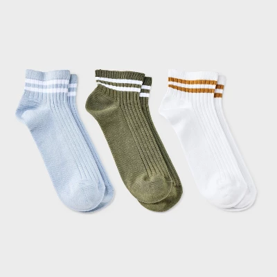 Women's Varsity Striped Ribbed 3pk Ankle Socks - Universal Thread™ 4-10 5 Women's Varsity Striped Ribbed 3pk Ankle Socks - Universal Thread™ 4-10 - Image 5