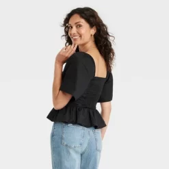 Women's Flutter Short Sleeve Corset Blouse - Universal Thread™