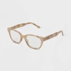 Women's Gloss Plastic Surf Shade Blue Light Filtering Reading Glasses - Universal Thread™ Dark Off-White