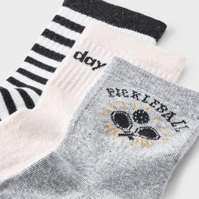 Women's Cushioned Striped 3pk Mid Crew Socks - Universal Thread™ 4-10 2 Women's Cushioned Striped 3pk Mid Crew Socks - Universal Thread™ 4-10 - Image 2