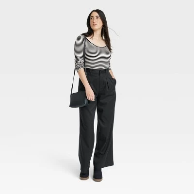 Women's High-Rise Loose Fit Pleated Chino Pants - Universal Thread™ 2 Women's High-Rise Loose Fit Pleated Chino Pants - Universal Thread™ - Image 2