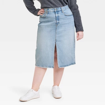 Women's High-Rise Denim Midi Skirt - Universal Thread™ 4 Women's High-Rise Denim Midi Skirt - Universal Thread™ - Image 4