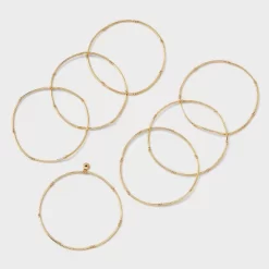 Tube Stretch Bracelet Set 7pc - Universal Thread™ Gold