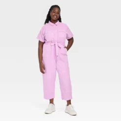 Women's Short Sleeve Button-Front Boilersuit - Universal Thread™ -Universal Thread Shop GUEST 8cc10804 9532 4b9d bffa b9d4b9c8b49b