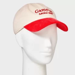 Gameday Social Club Two-Toned Baseball Hat - Universal Thread™ Beige/Red